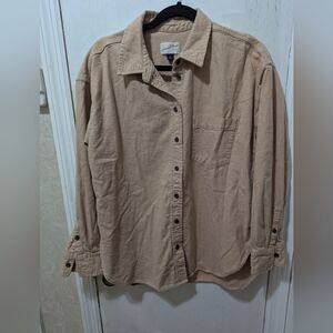 Universal Thread Medium Tan Collared Button-down Shirt